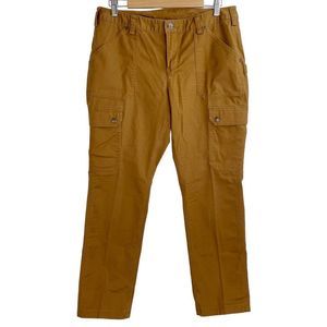 Duluth Trading Co Brown Solid Cotton Blend Cargo Pants Size 12x31